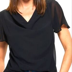 West K black cowl neck blouse